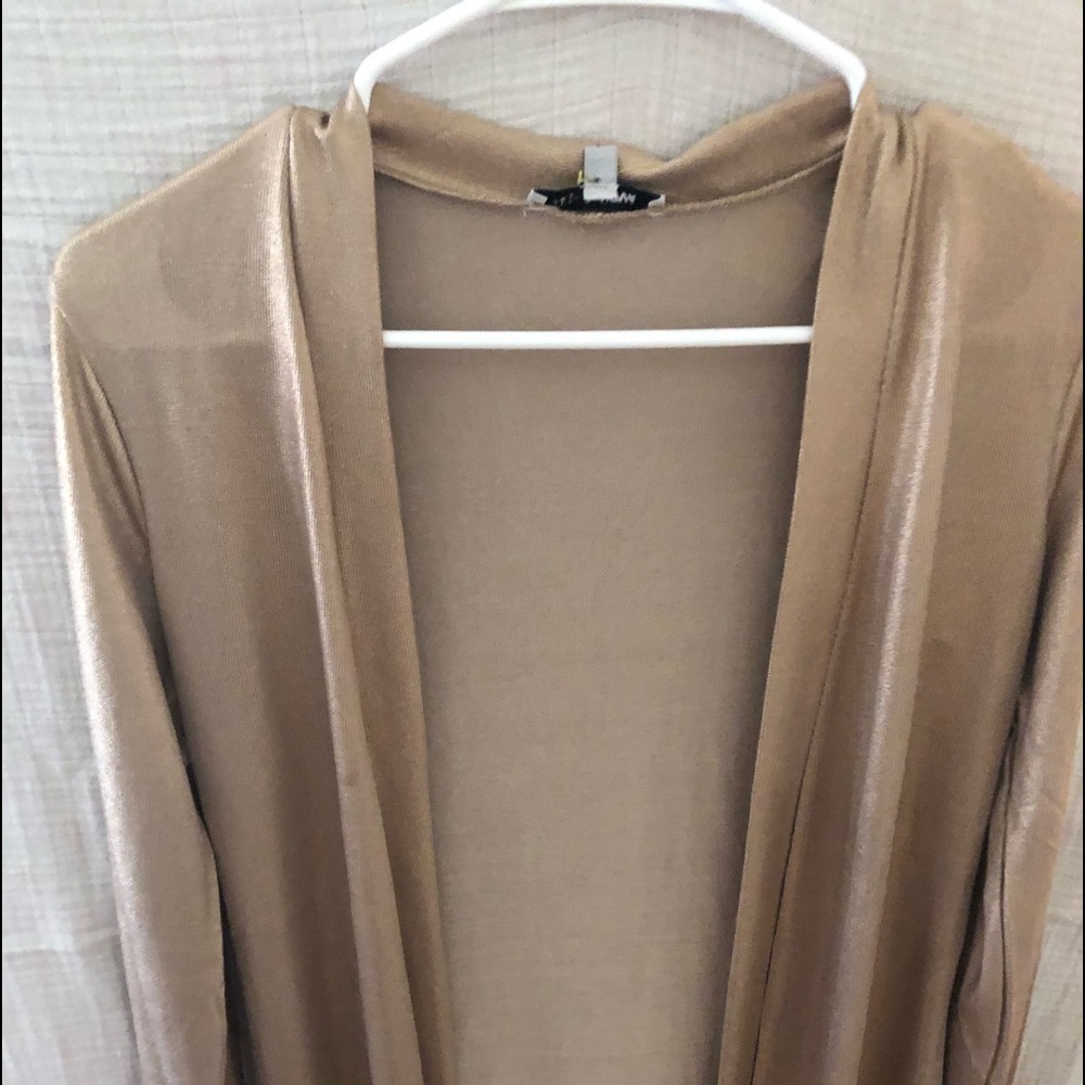 Fashion Nova Long Sleeve Gold Cover up Robe Small